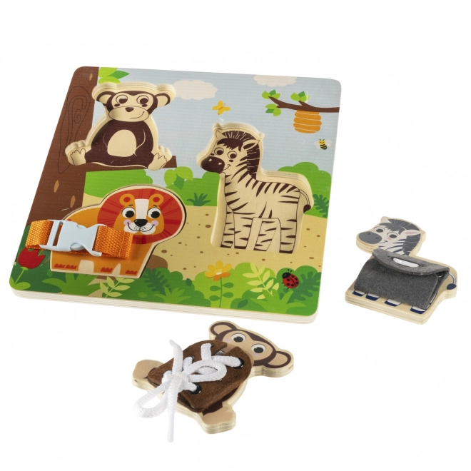 Drvena Montessori safari puzzle za djecu