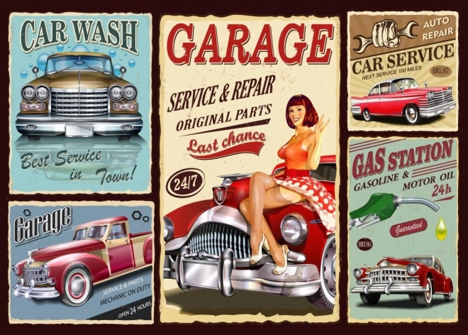 Grafika puzzle retro automobili 500 komada