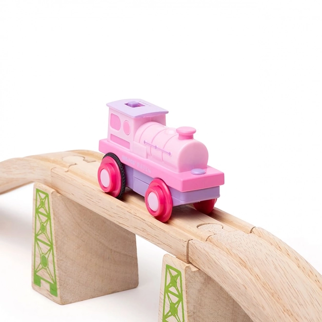 Bigjigs Rail Električna lokomotiva Jaka ružičasta