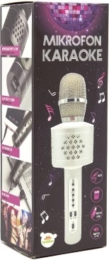 Bluetooth karaoke mikrofon s ozvučenjem i echo efektom – Srebrna