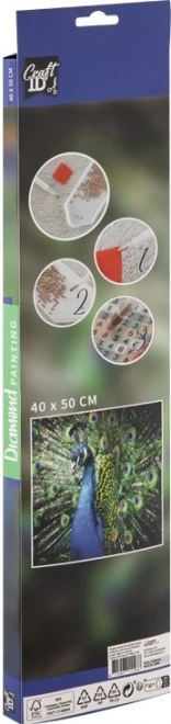 GRAFIX Dijamantno slikanje Paun 40x50cm