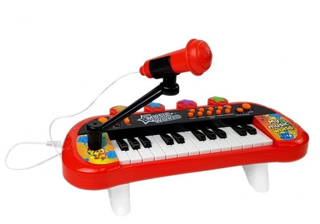 Pianinko tipkovnica 24 tipki USB mikrofon crvena