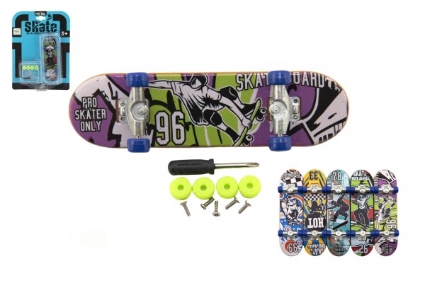 Šroubovaci prstovni skateboard s dodacima - 9 cm