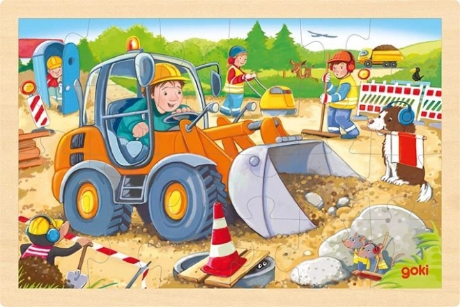 Goki drvene puzzle Gradilište 24 dijelova
