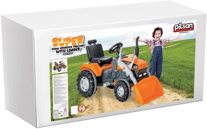 Pilsan Traktor na pedale s lopatom XXL narančasti