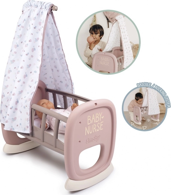 Smoby Baby Nurse kolijevka s baldahinom za lutke