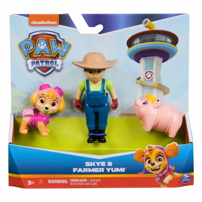 Set figurica PAW Patrol: Skye, farmerica Yumi i prasčić