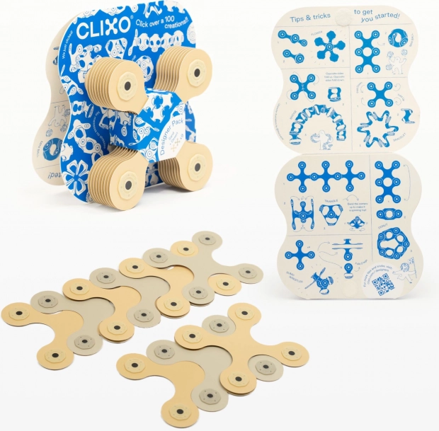 Magnetski blokovi Clixo Designer paket, bež boja