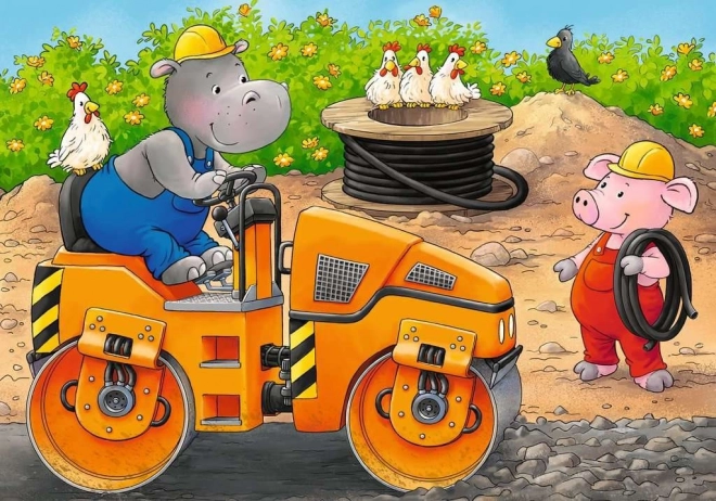 Moje prve puzzle Životinje na gradilištu 4u1
