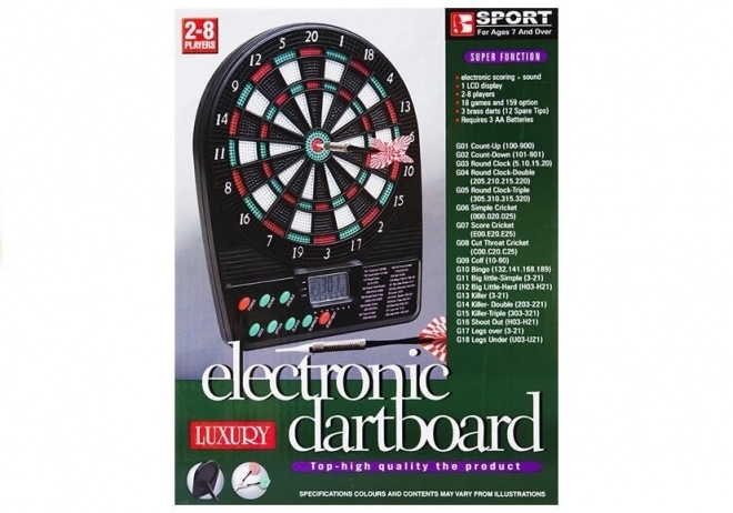 Elektronska meta digitalna 20x26cm + 3 strelice plast na baterije sa zvukom u kutiji 21x27x4cm