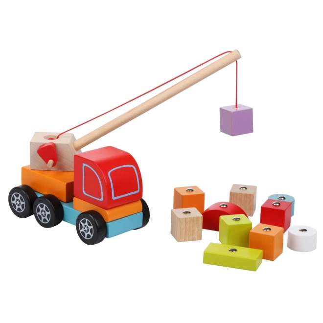 CUBIKA 13982 Auto dizalica s magnetom - drvena slagalica 14 dijelova