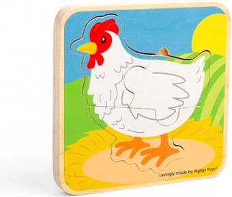 Drvene puzzle životni ciklus kokoši BIGJIGS TOYS