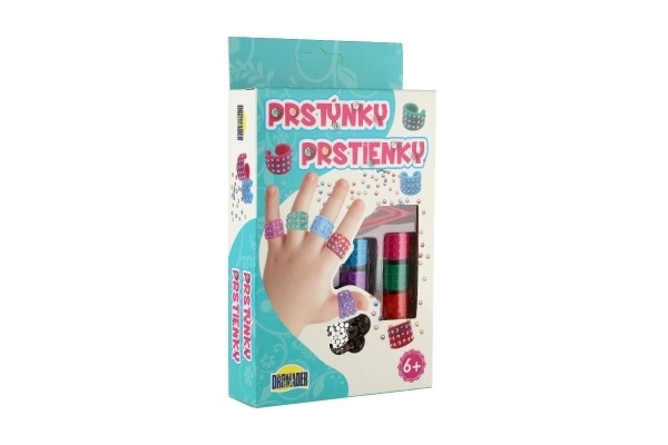 Kreativni set za prstenove od plastike u kutiji 12x21x3,5cm 12 komada u boksu