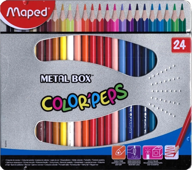 Trokutaste bojice Maped Color'Peps 24 kom u metalnoj kutiji