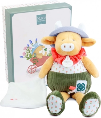 Doudou poklon set kravica Aneth s dekicom zelena 28 cm