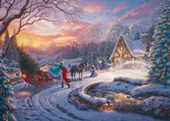 Puzzle Disney: Pepeljuga s princom za Božić 1000 komada