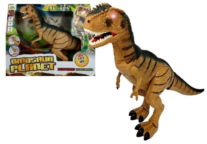 Tiranosaurus dinosaurus se kreće grmi svijetli se