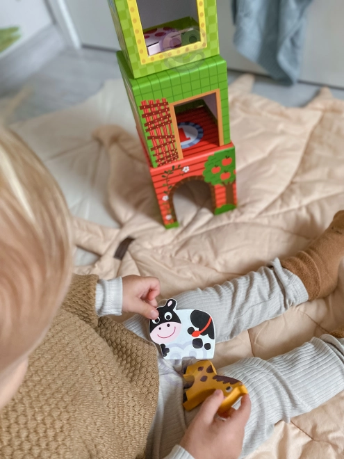 Woopie zelena slagalica farma s kockama i figuricama