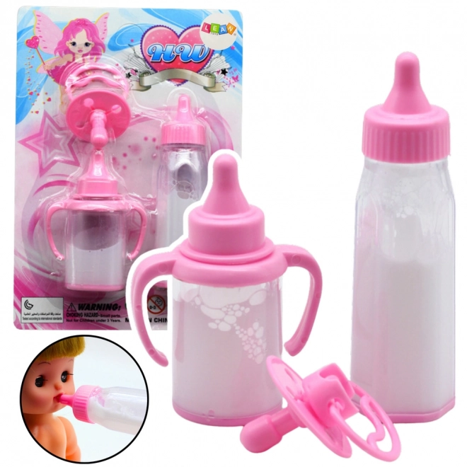 Set za bebe s bočicom i čarobnim nestajućim mlijekom za lutke
