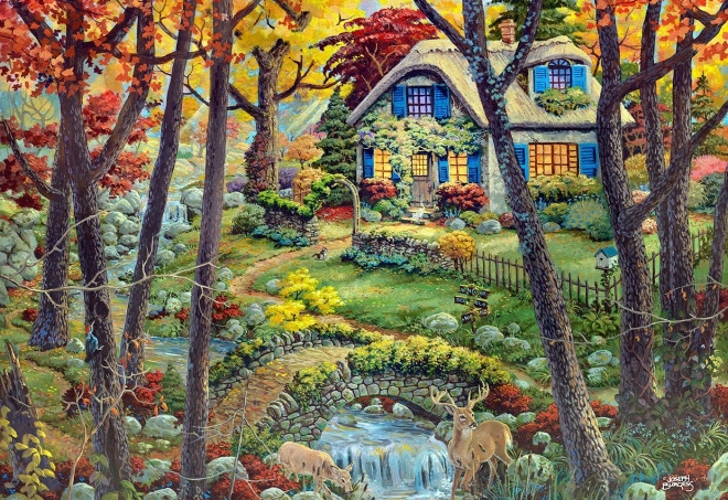 Drvene puzzle kućica u šumi 2u1