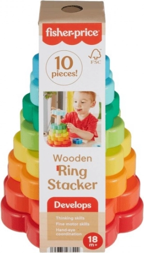 Drvena piramida Fisher-Price Cvjetni oblici