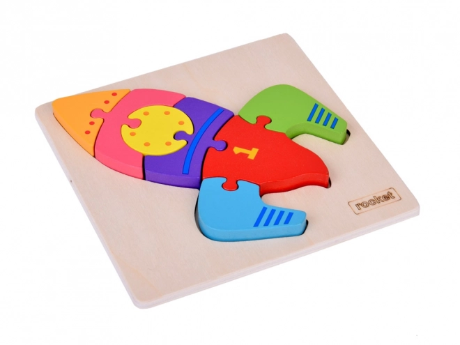 Drvene puzzle Montessori raketa