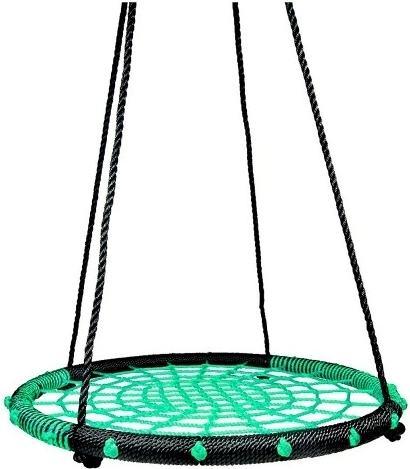Viseći krug s užetom ispunjenim mrežom 80 cm – Zelena