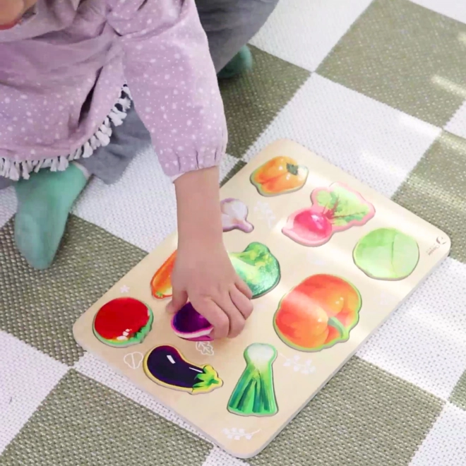 Drvena montessori slagalica s povrćem