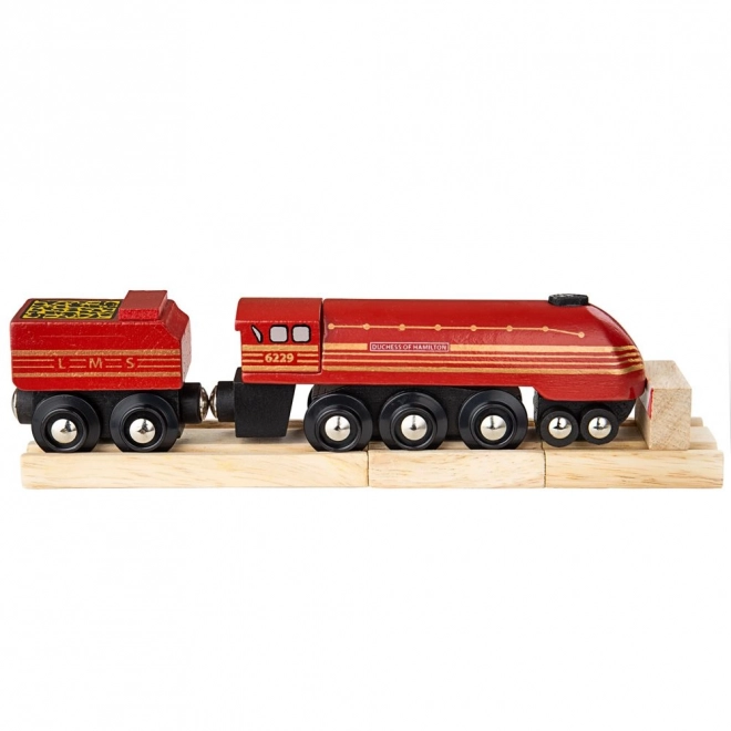 Bigjigs Rail replika lokomotive Duchess of Hamilton + 3 tračnice