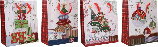 Darovna papirnata vrećica M božićna 26 × 32 × 12 cm