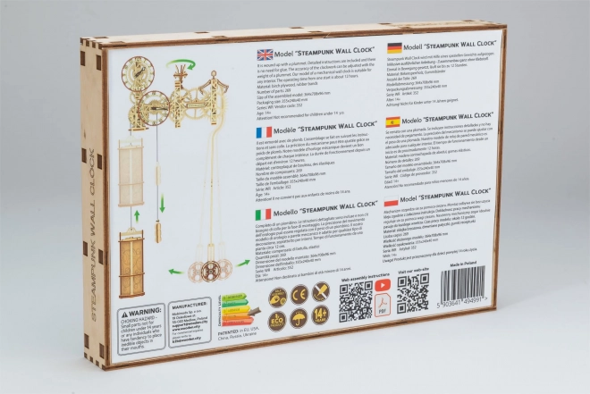 WOODEN CITY 3D slagalica Steampunk zidni sat 269 dijelova