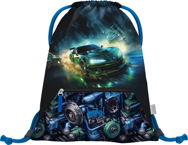 BAAGL 3 SET Zippy Trkaći auto: školska torba, pernica, vrećica