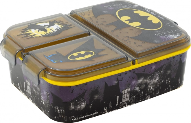 Dječja kutija za ručak Batman crno-žuta s 3 pretinca