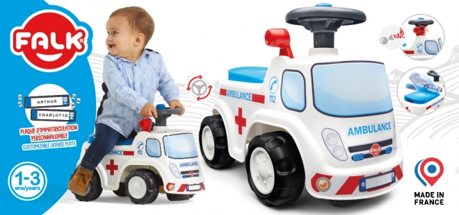 FALK Guralica Ambulance s otvorivim sjedalom i sirenom na volanu