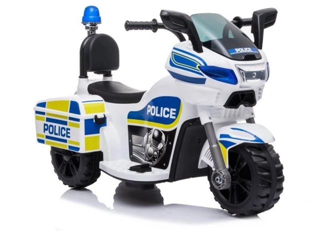 Dječji policijski električni motor na baterije bijeli