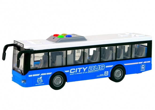 Interaktivni autobus na baterije sa svjetlima i zvukovima plavi 1:16