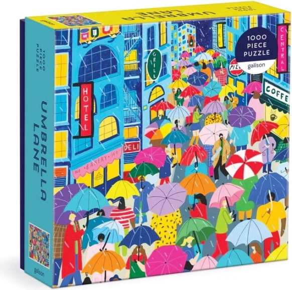 Galison Puzzle Uličica s kišobranima 1000 dijelova