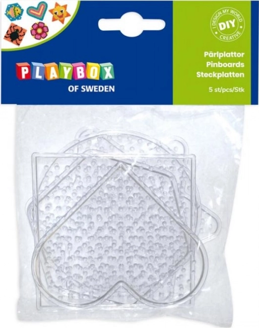 Podloge za glačajuće perlice PLAYBOX – set oblika, 5 kom