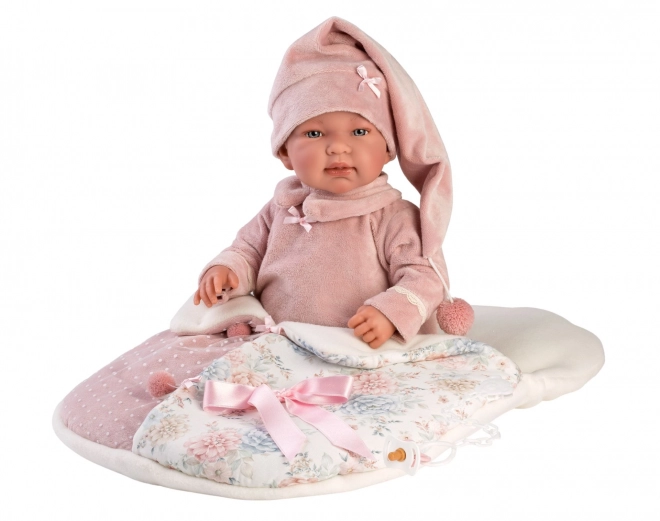 Llorens 84450 NEW BORN - realistična beba lutka sa zvukovima i mekim tkaninastim tijelom - 44 cm