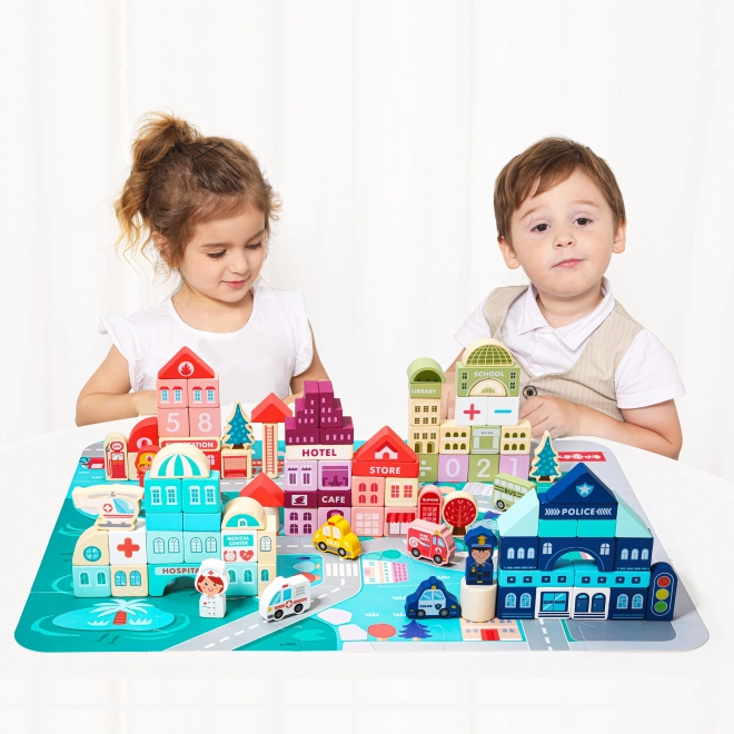 ECOTOYS Drvene kocke Grad