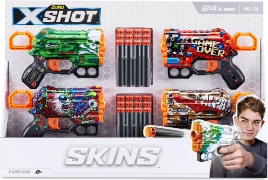 Set blastera X-SHOT Skins Menace – 4 kom, 24 strelica