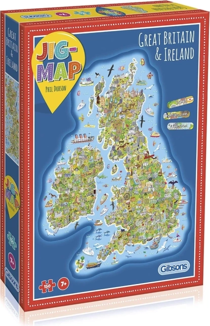 Edukativne puzzle Karta Velike Britanije i Irske 150 dijelova