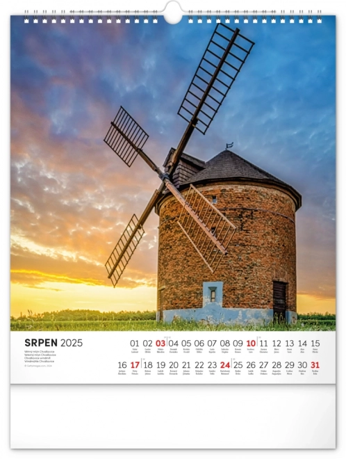 NOTIQUE Zidni kalendar Šetnje kroz češki krajolik 2025, 30 x 34 cm