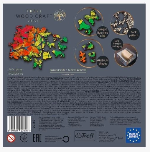 Drvene puzzle Trefl Wood Craft Duhovi leptiri 501 dijelova