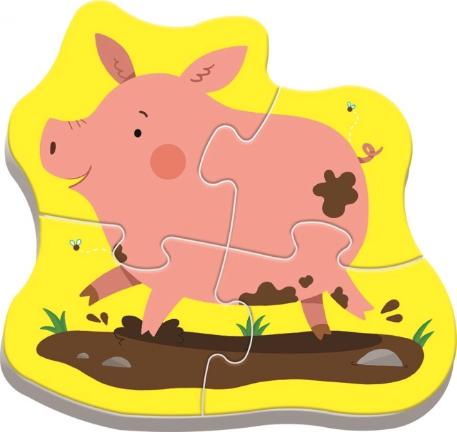TREFL baby puzzle Životinje na farmi 4u1 (3,4,5,6 dijelova)