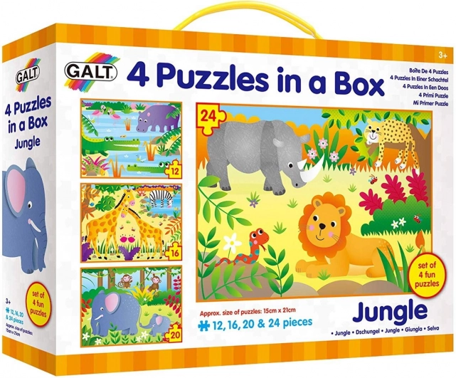 Džungla puzzle 4 u 1 (12, 16, 20, 24 dijelova) GALT