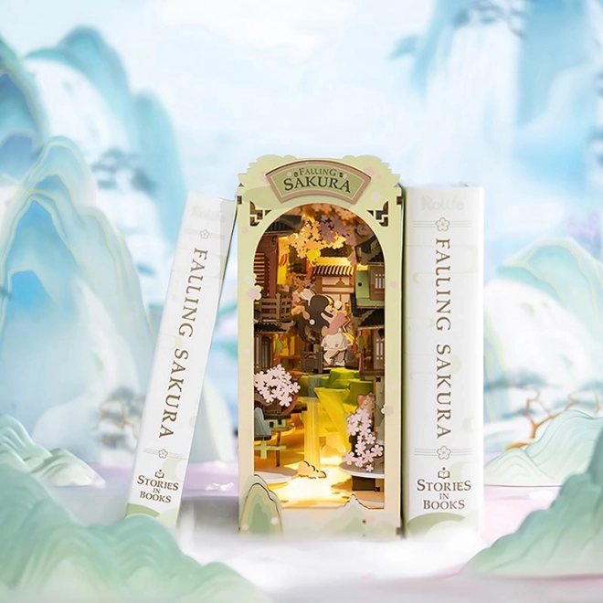 RoboTime 3D Puzzle Zaustavljač za knjige "Falling Sakura" (drveni)