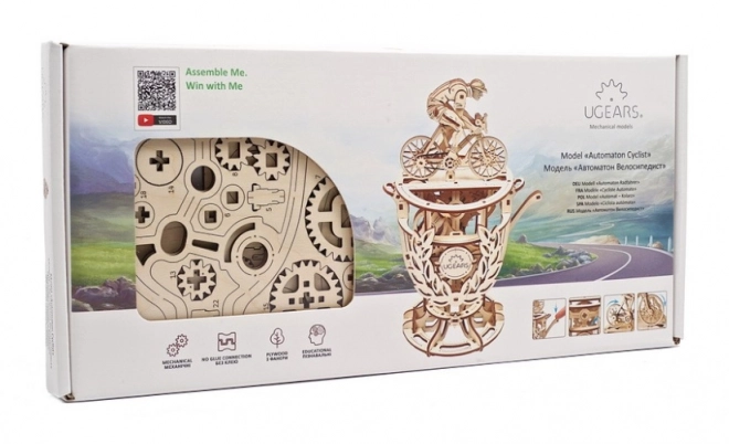 Ugears 3D drvene mehaničke slagalice Samohodni biciklist