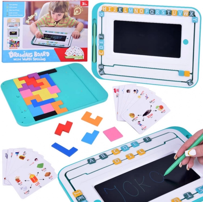 Edukativni set 3u1 LCD ploča i kartice za učenje engleskog