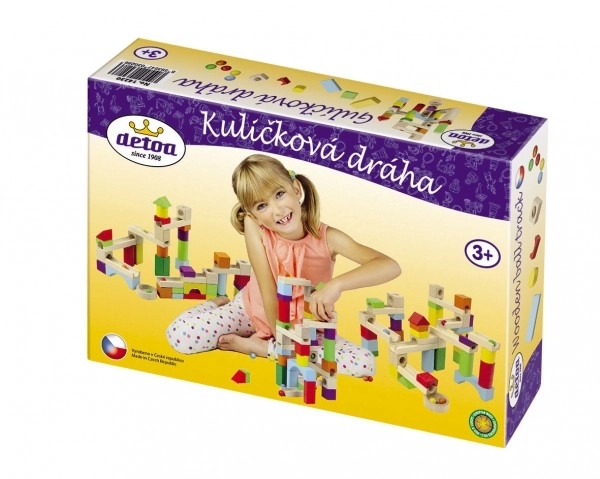 Drvena staza za kuglice 58 kom